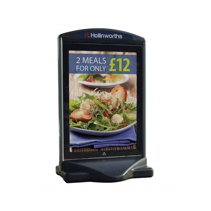 Black A1 water-filled pavement sign – durable, weather-resistant display for outdoor use