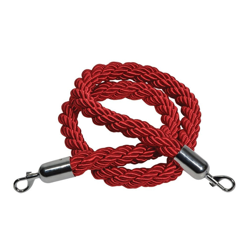 Red Twister Rope Barrier with Chrome Snaps