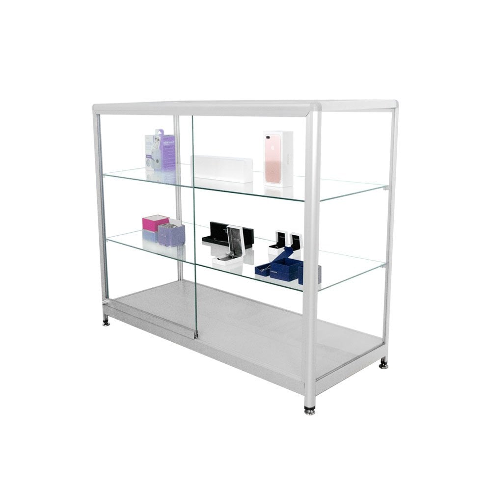 Silver Glass Counter Display 1000mm x 500mm Displaysense