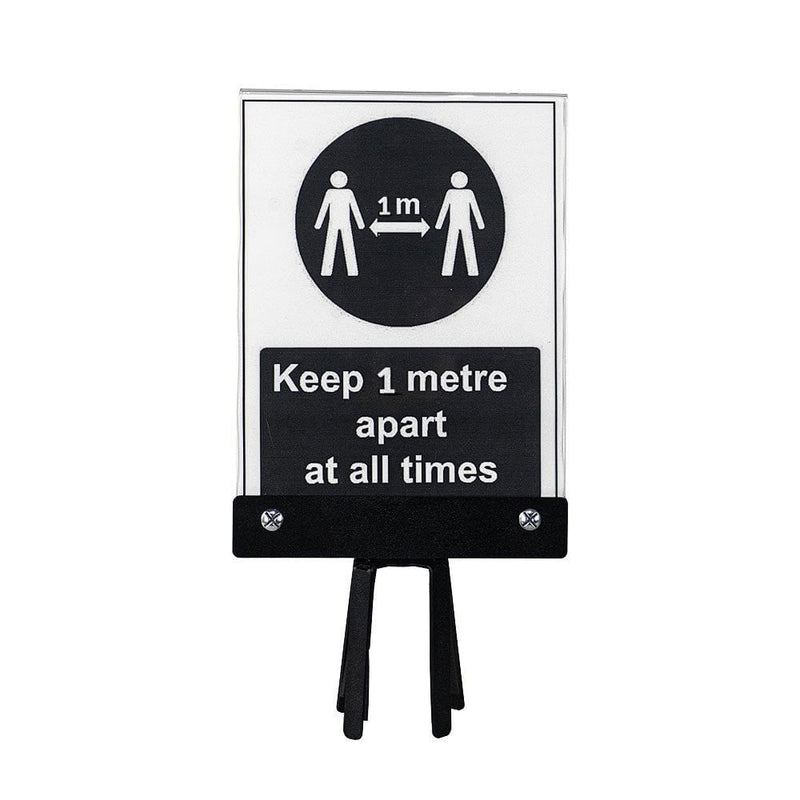 Universal A4 Portrait Clear Acrylic Sign Holder Compatible With Retractable Queuing Barriers