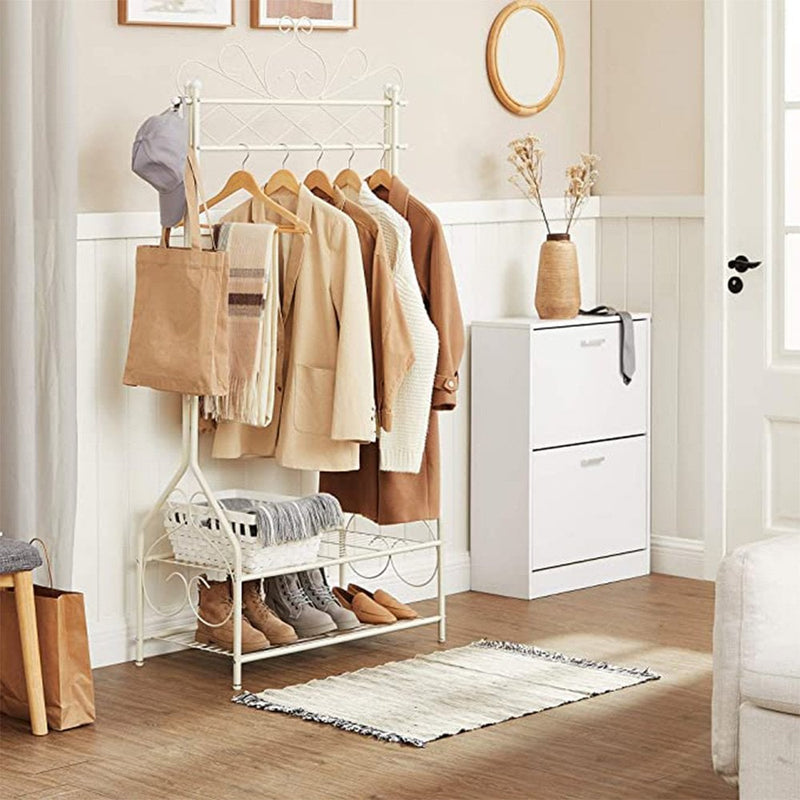 Vintage Style Clothes Rack - Cream