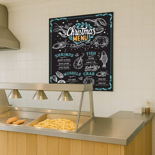 Wall Mounted Scratch Resistant Frameless Melamine A1 Chalkboard  564mm Wide x 841mm High - Wall Fixings Included